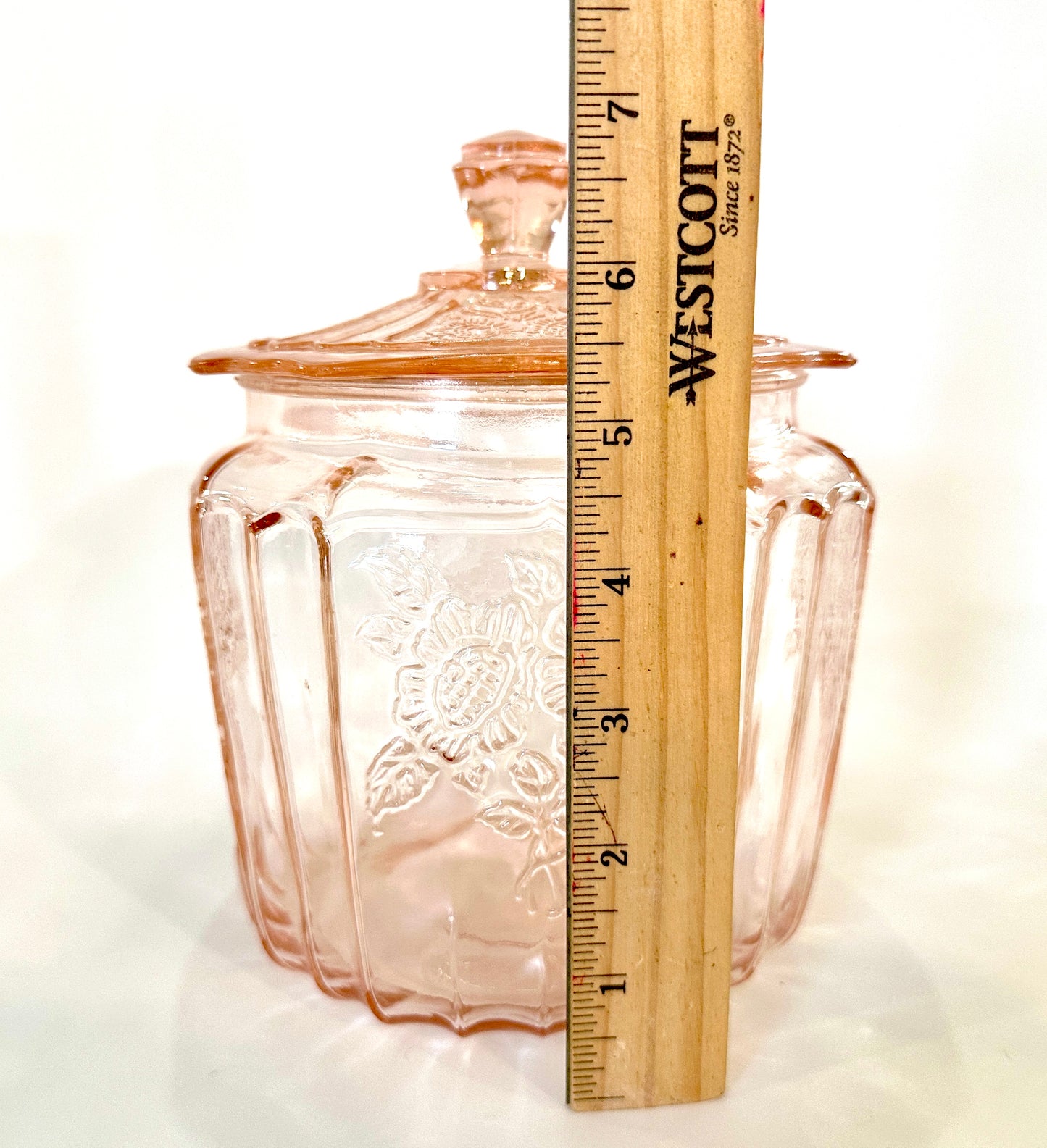 Anchor Hocking Mayfair Open Rose Cookie/Biscuit Lidded Jar