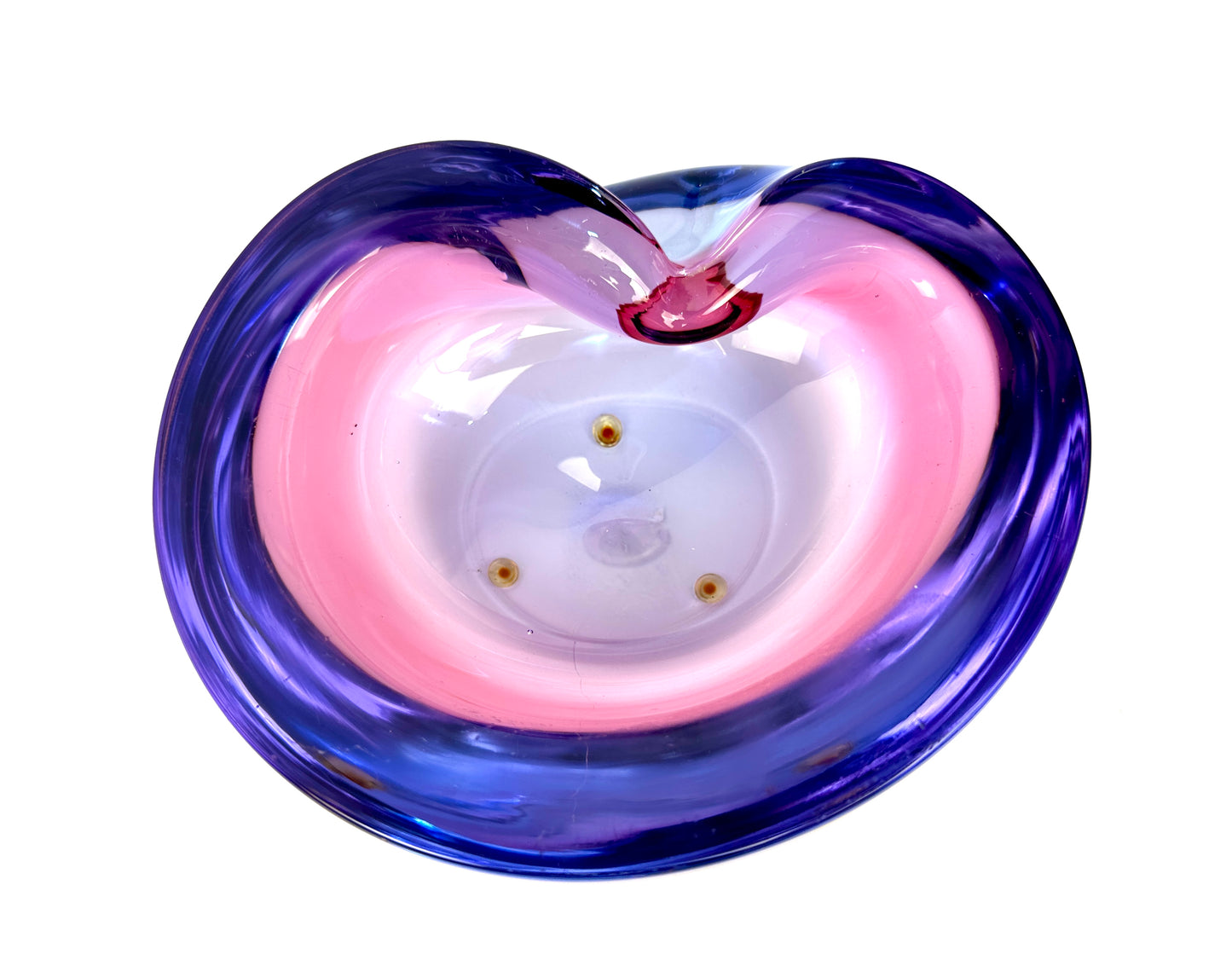 Blue/Pink/Purple Glass Decorative Bowl