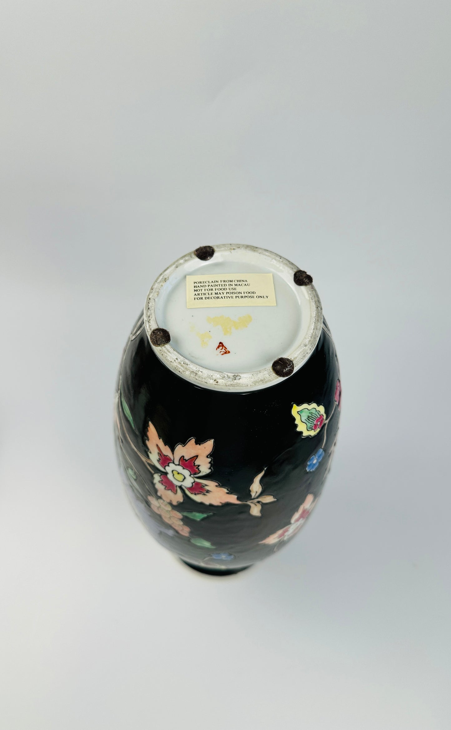 Black Floral Macau Vase