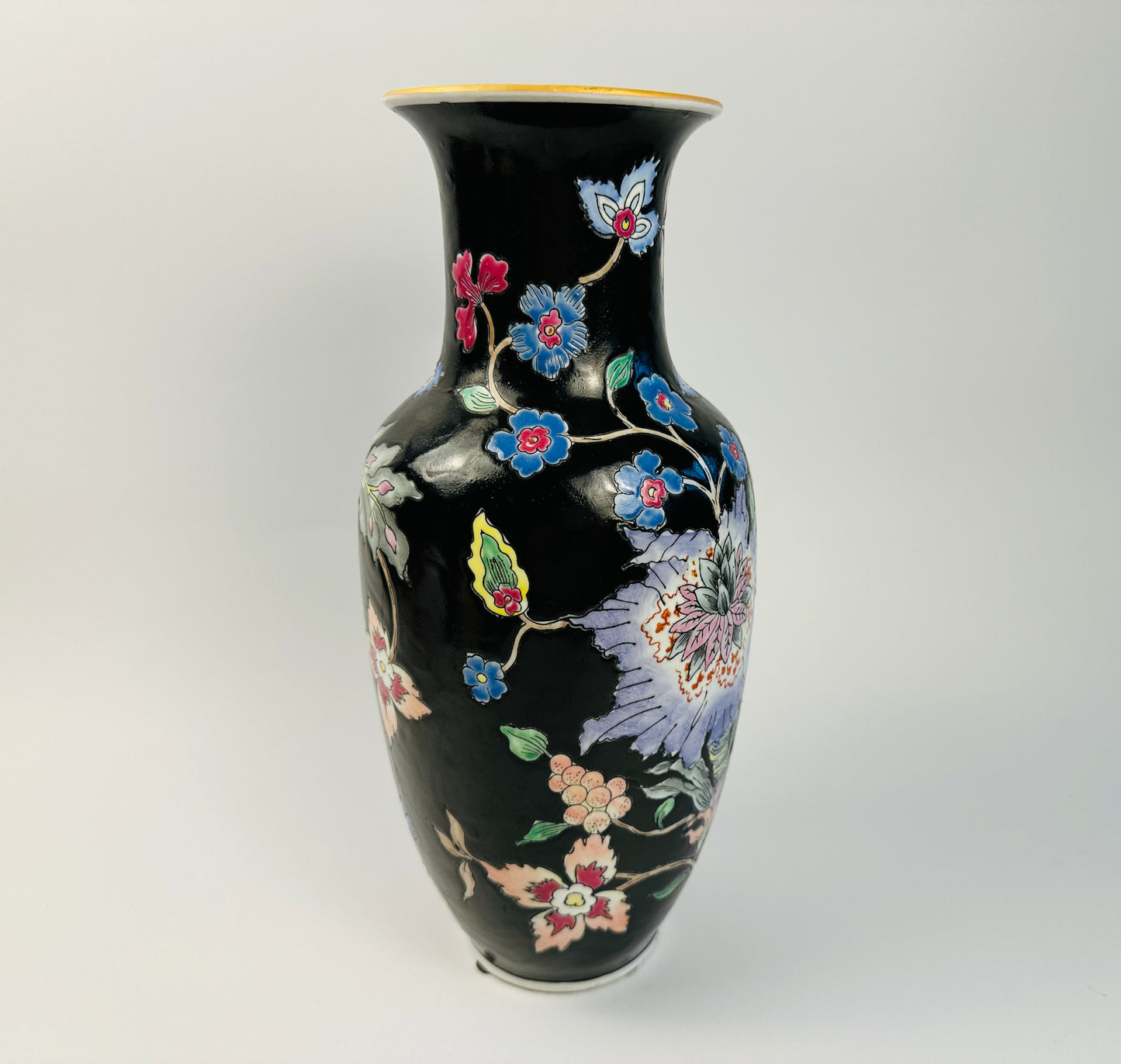 Black Floral Macau Vase