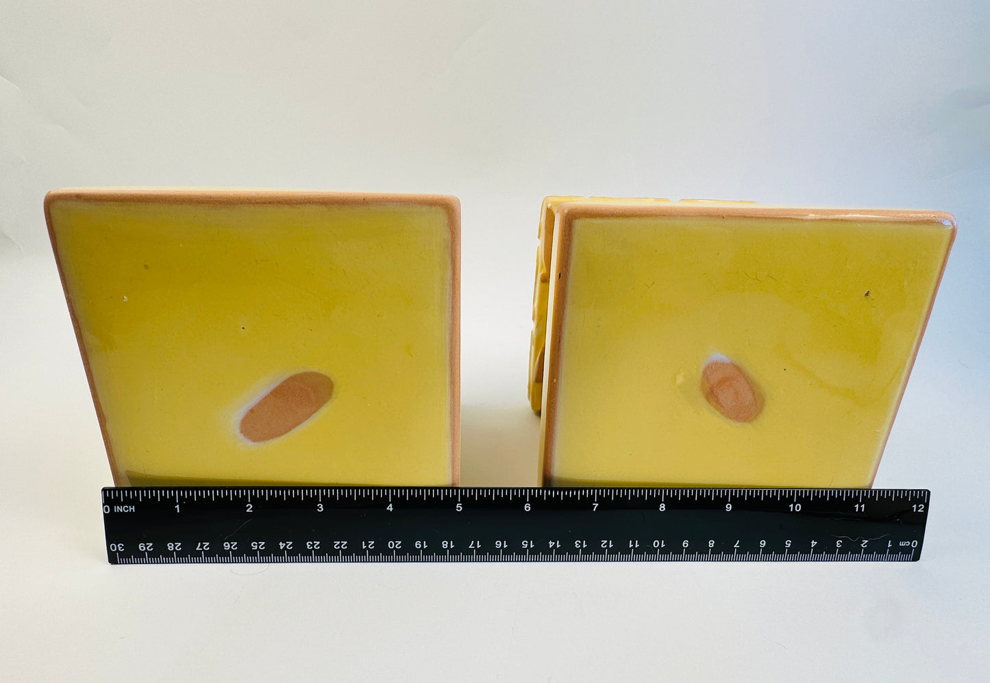 Yellow Candle Pedestal Pair
