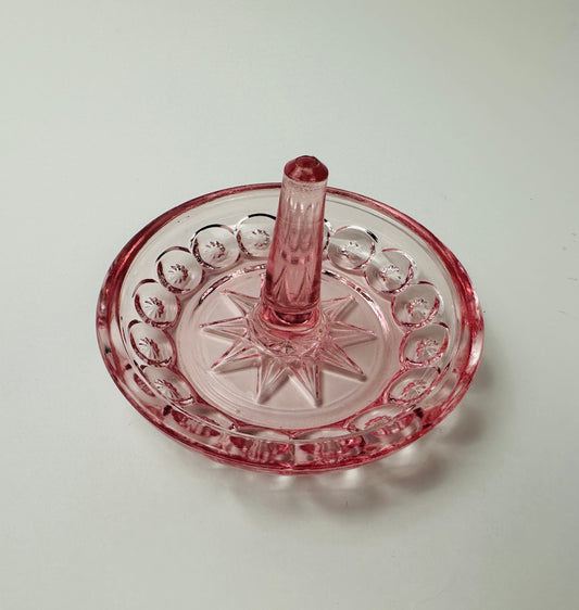 Pink Glass Ring Holder