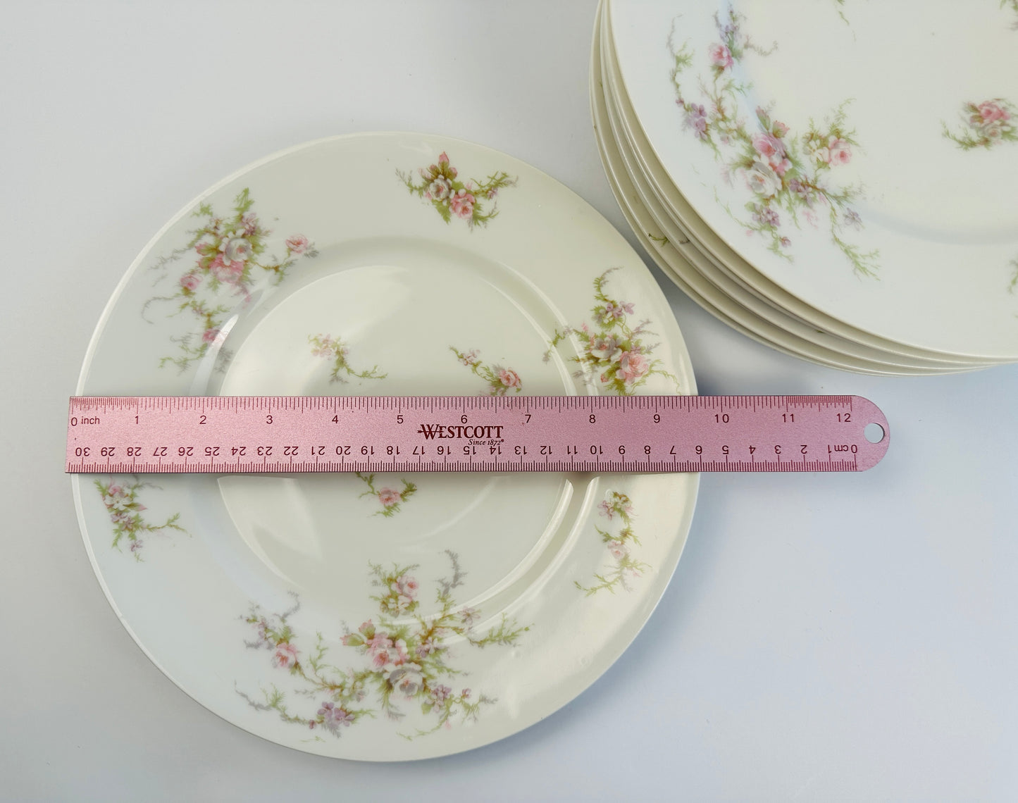 Haviland Pink Rose Dinner Plates Set of Eight