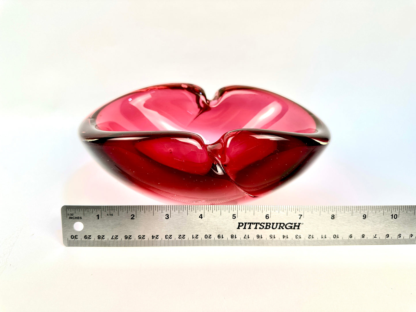 Cranberry Deep Pink Hombre Glass Bowl