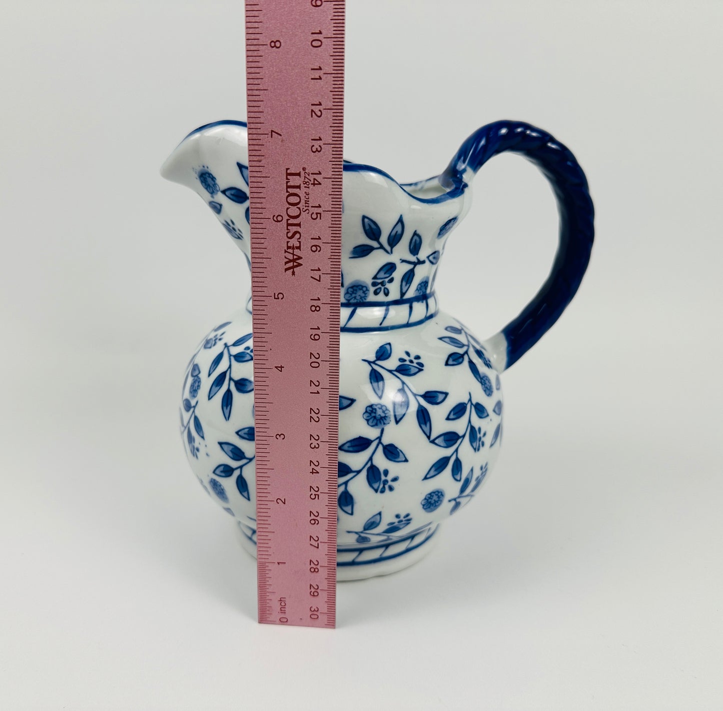 Blue & White Vine Pattern Pitcher