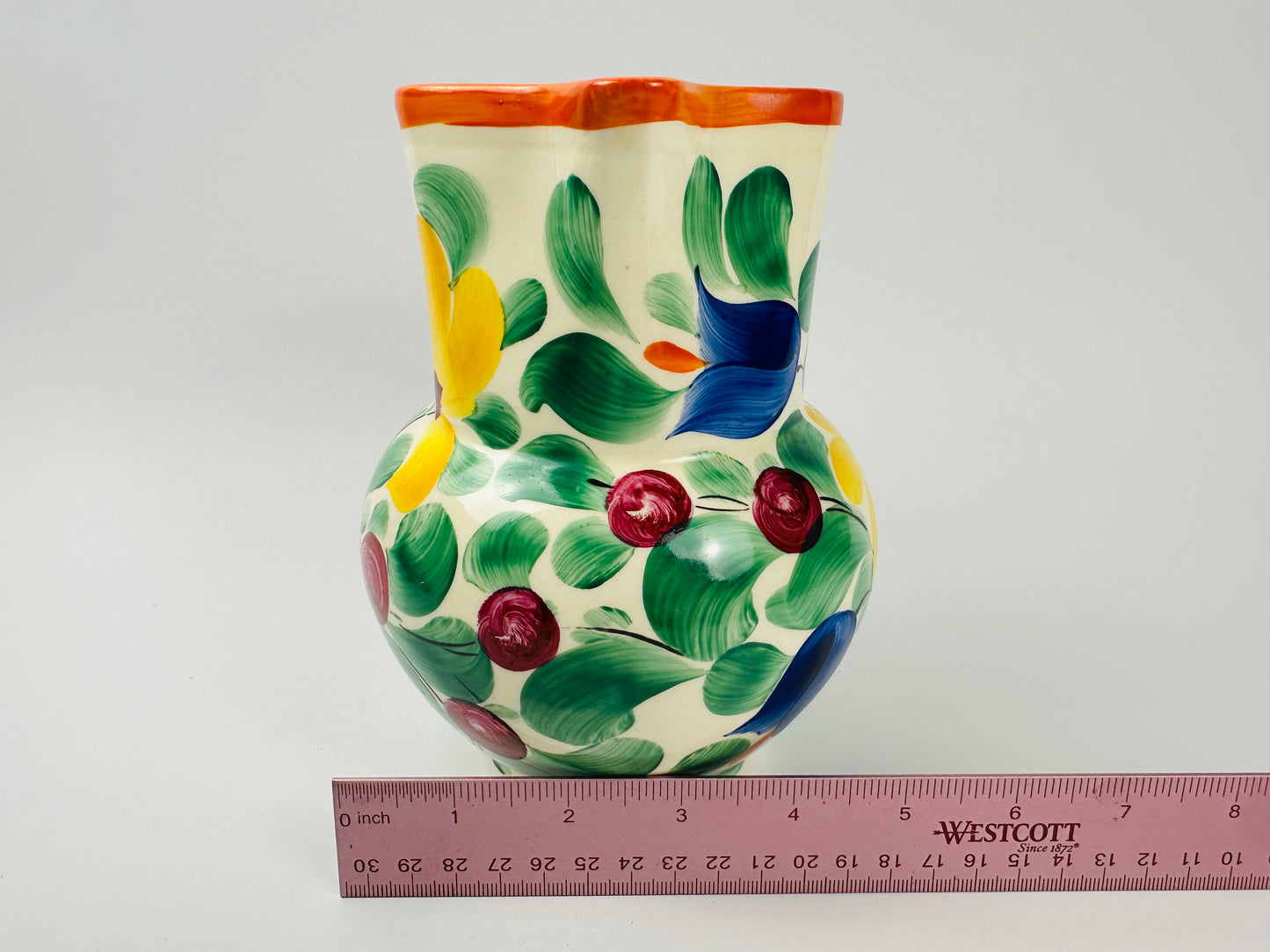 Czech Floral Handpainted Pitcher