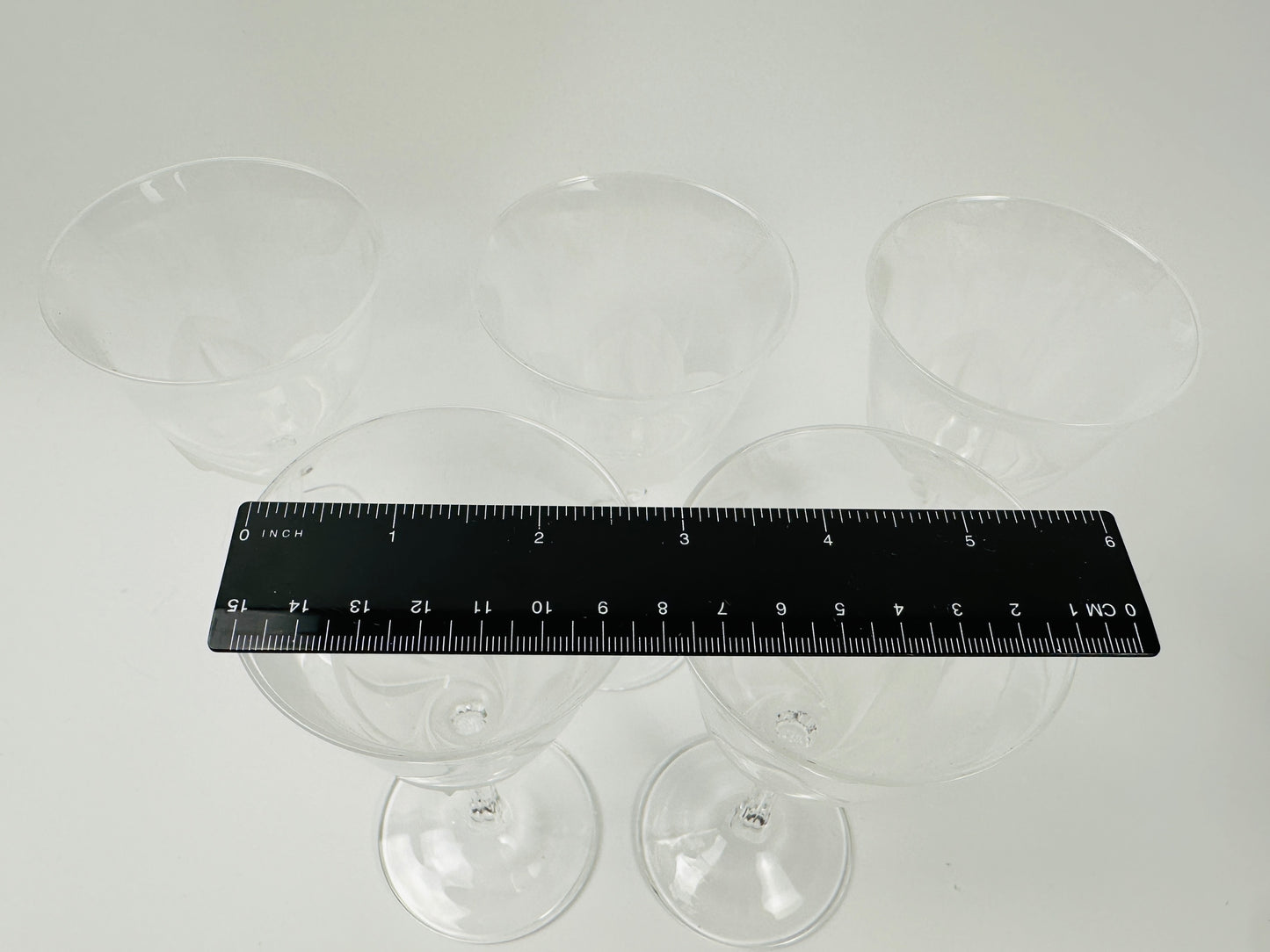 Frosted Petal Bottom Wine Glasses Set of Five