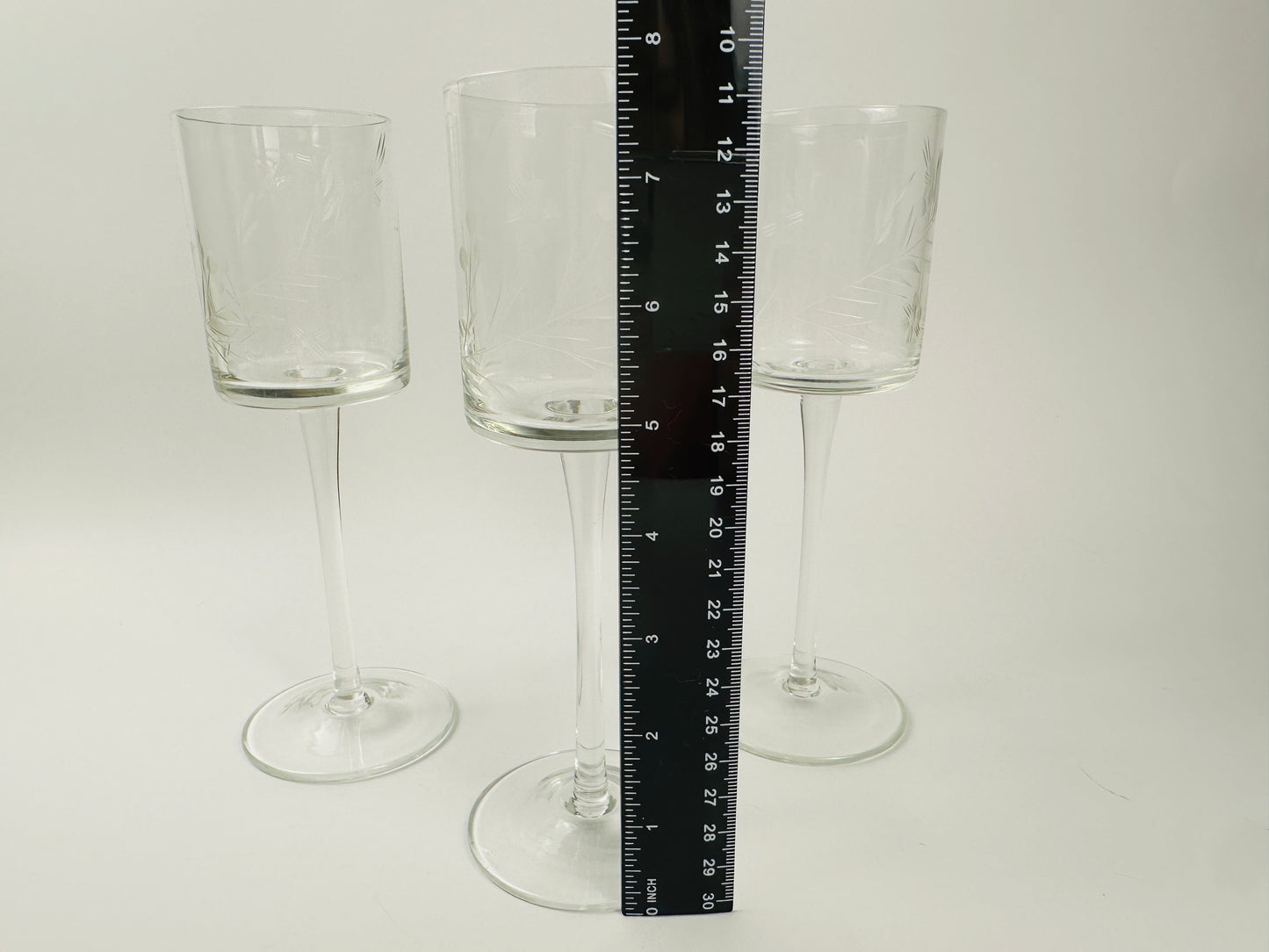 Squared Long Stem Cordial Glasses Set of Three