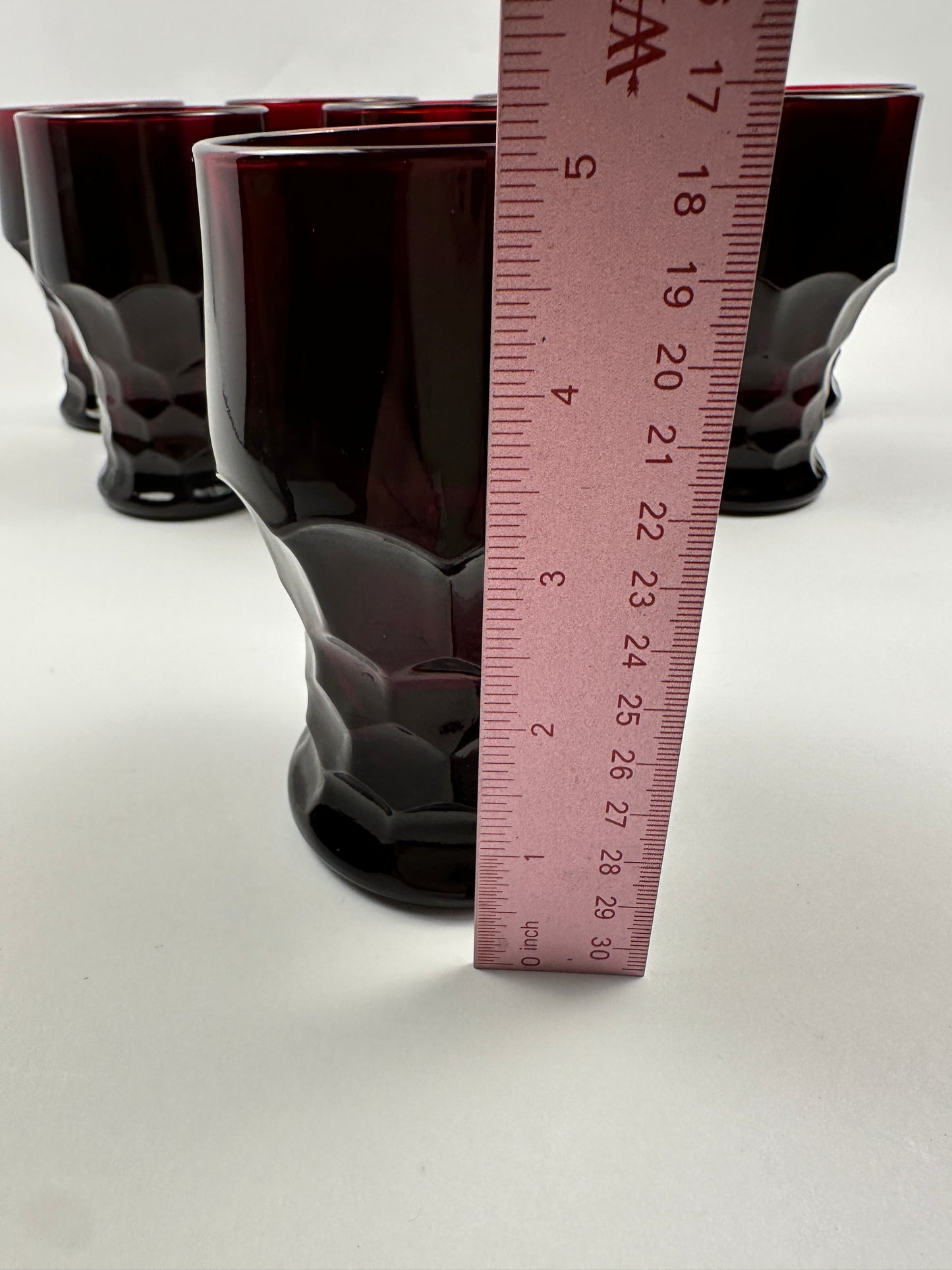 Anchor Hocking Georgian Red Glasses Set of Eight