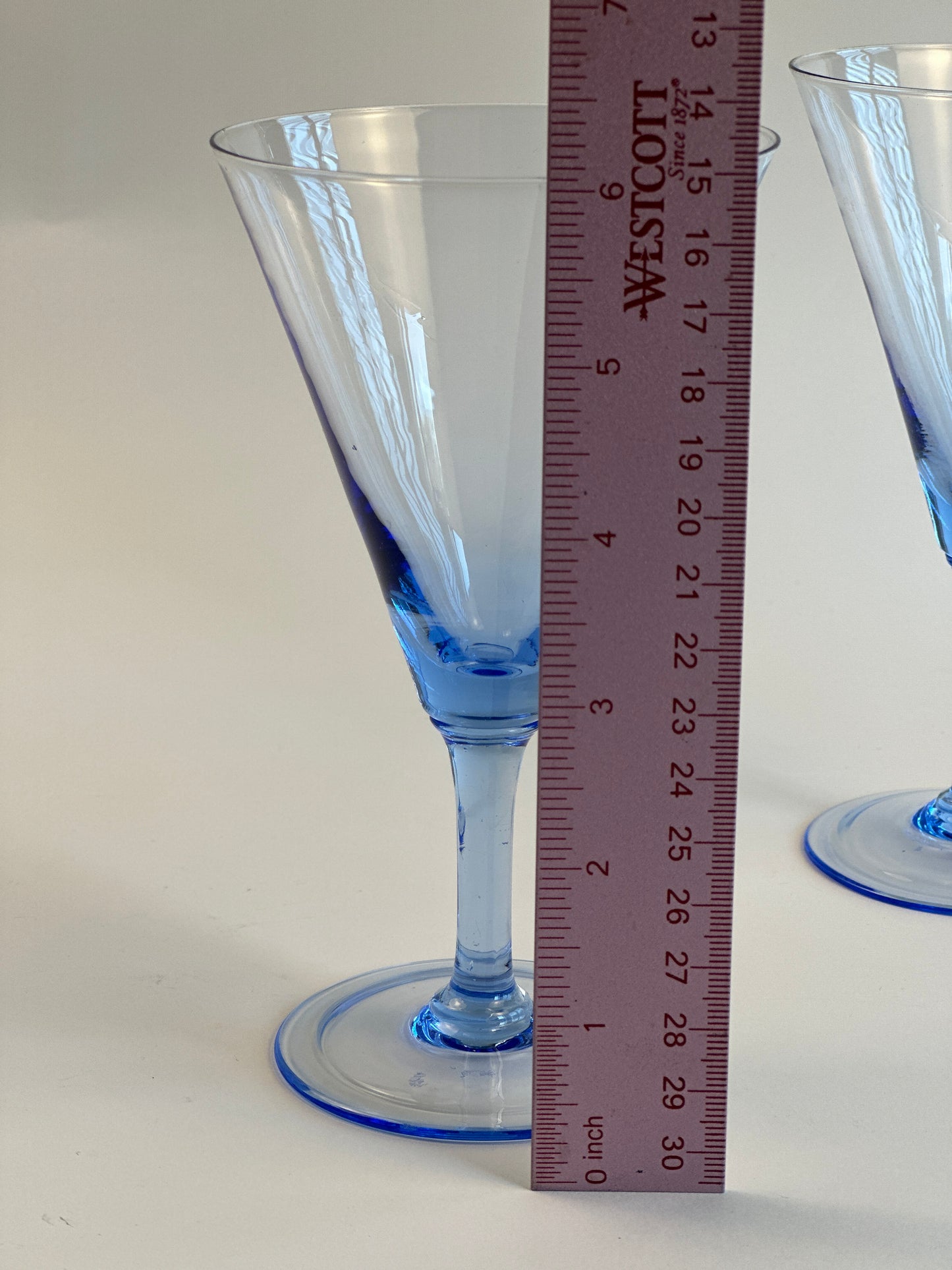 Blue Wine Glasses Set of Seven