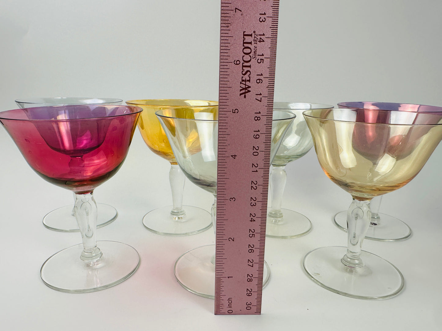 Multi Color Champagne Glass Set of Seven