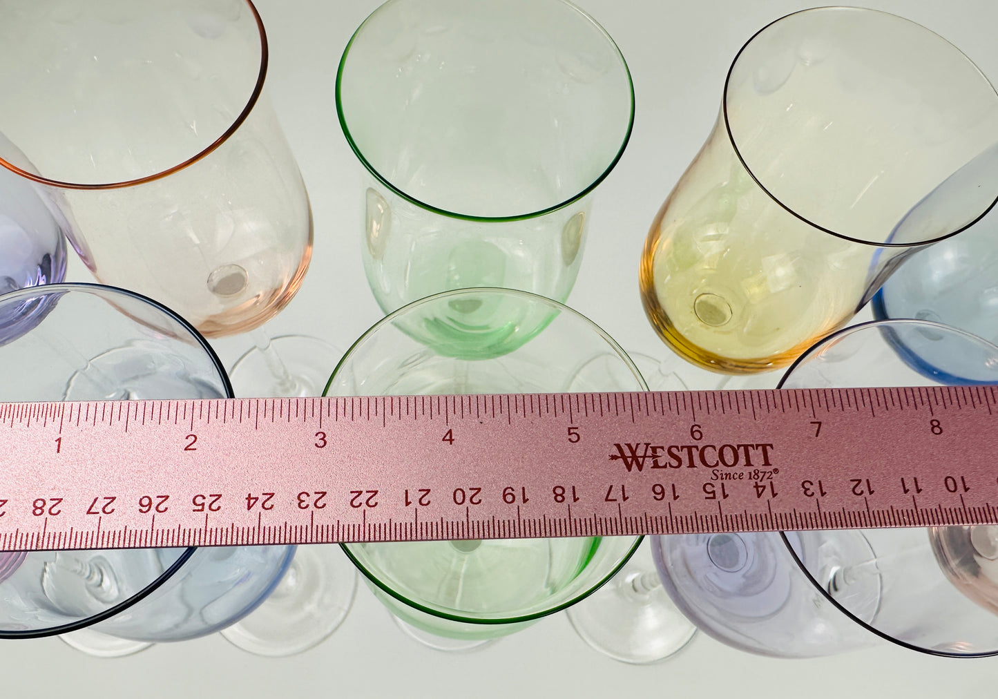 Multi Color Tall Wine Glasses Set of Ten