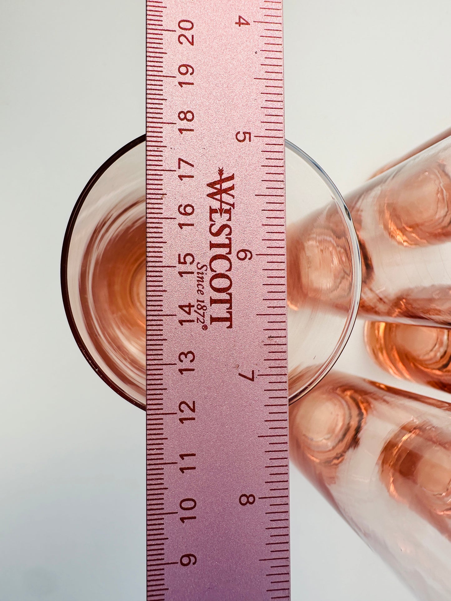 Pink Apricot Tall Slim Glasses Set of Ten