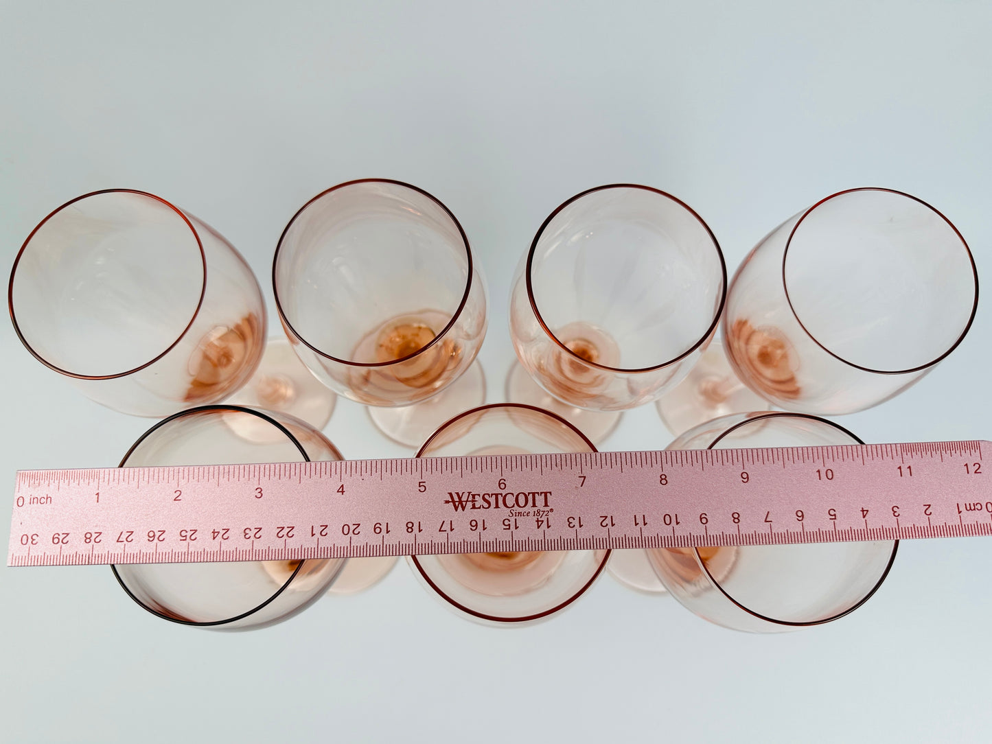 Pink Apricot Wine Glasses Set of Seven