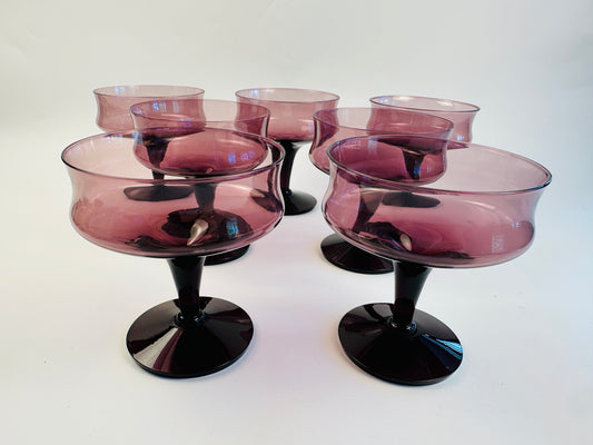 Plum Coupe Glasses Set of Seven