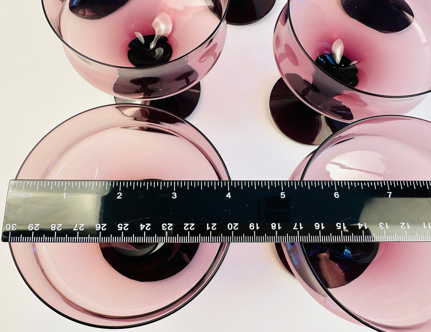 Plum Coupe Glasses Set of Seven