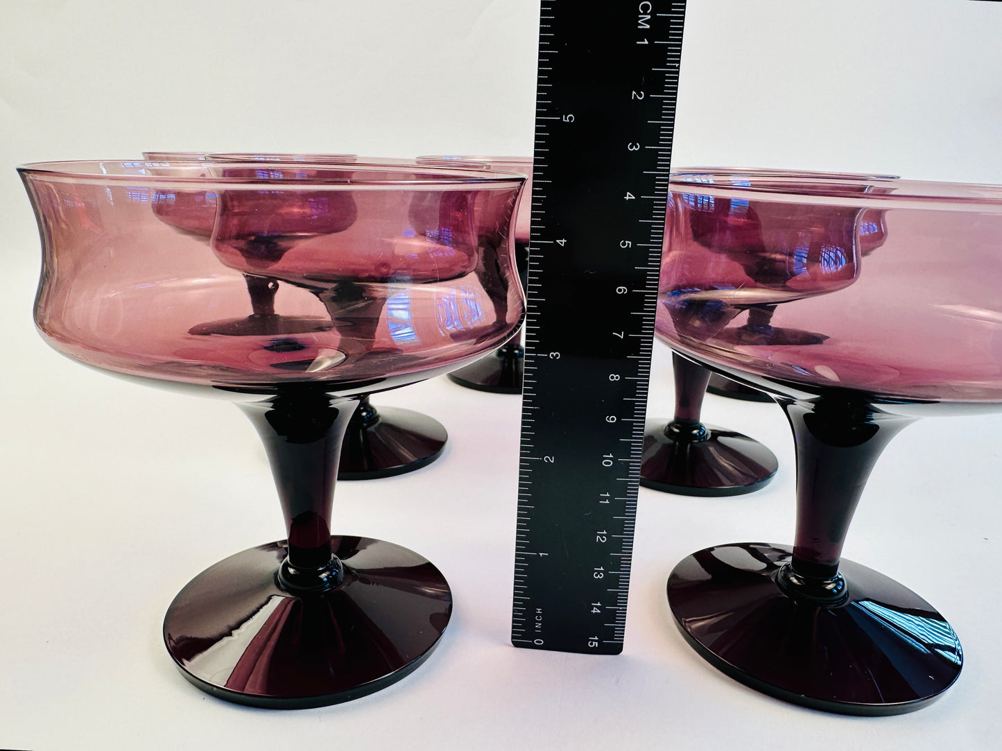 Plum Coupe Glasses Set of Seven