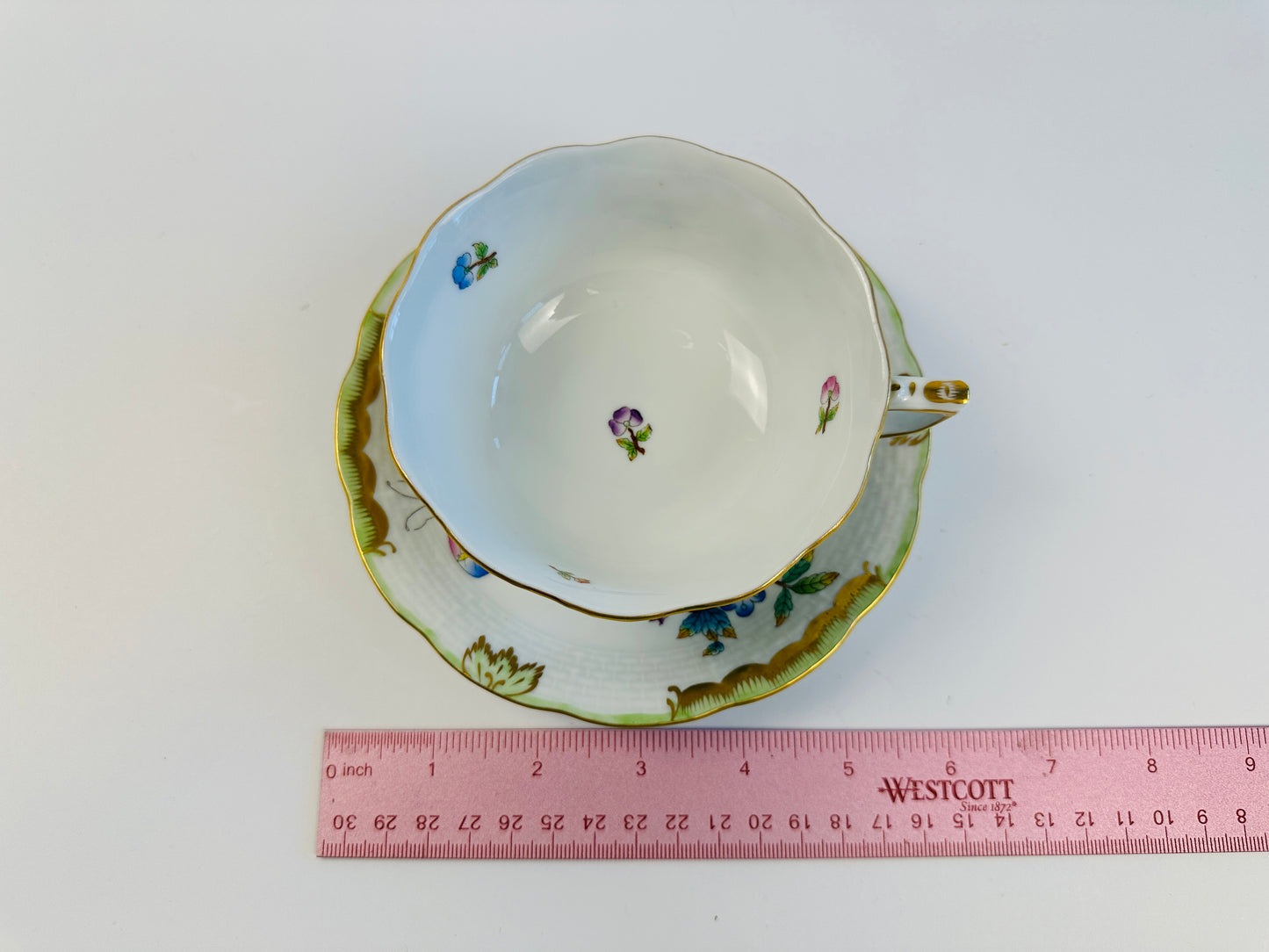Herend Porcelain Handpainted Butterfly Cup & Saucer