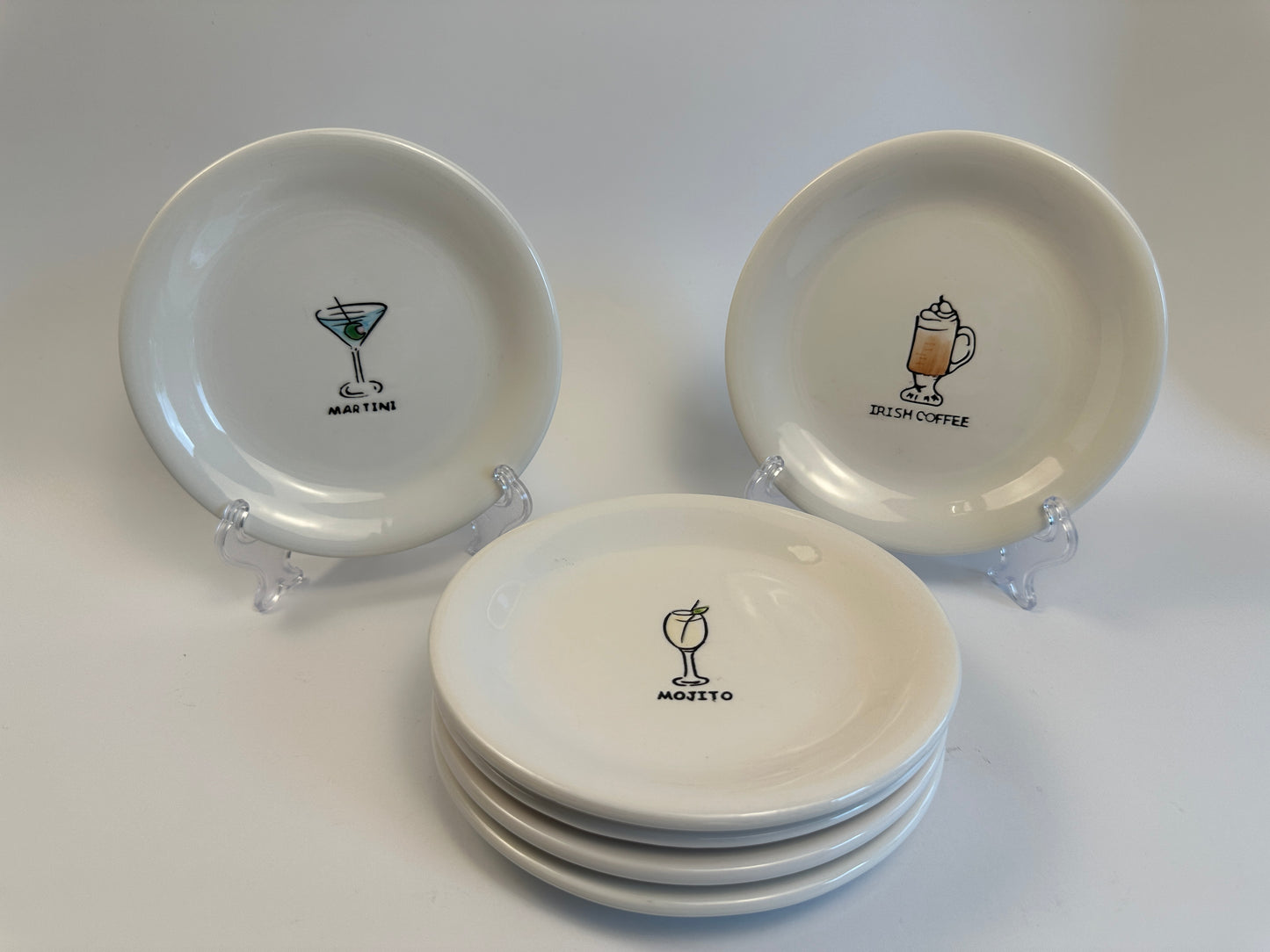 Classic Cocktails Appetizer Plates Set of Six