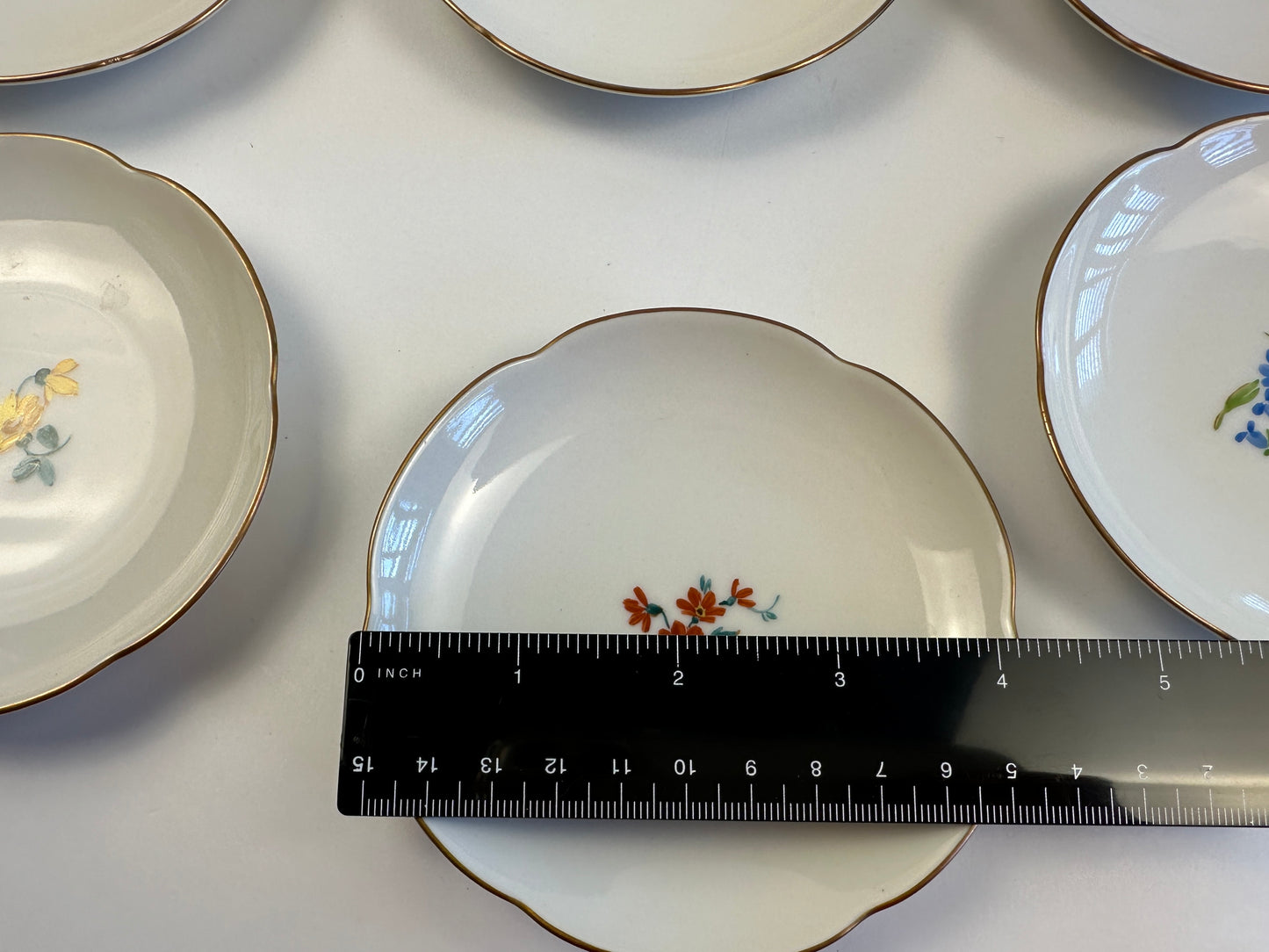 Floral Tidbit Appetizer Plates with Dip Bowls