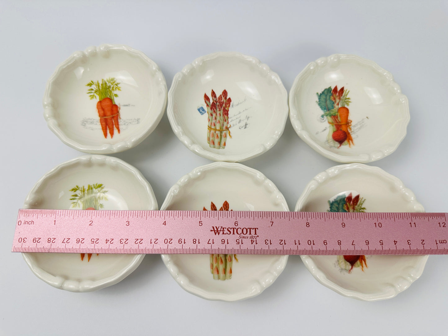 Vegetable Design Small Dip Bowl Set of Six