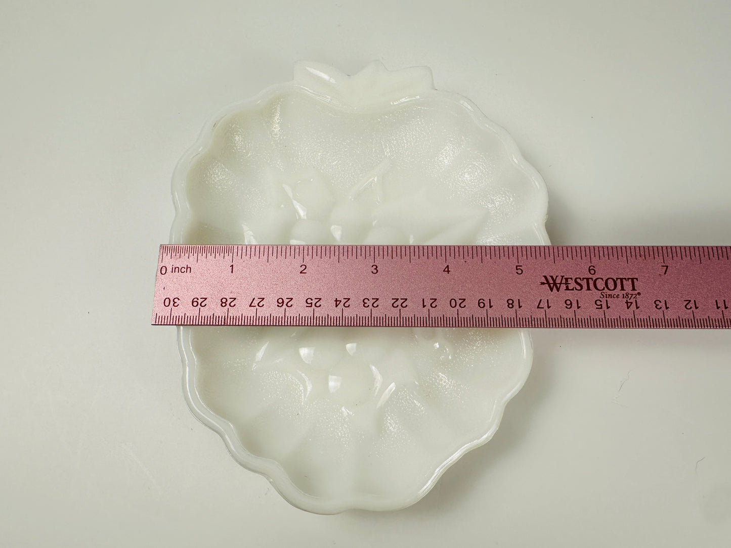 White Milk Glass Grape Cluster Small Bowl
