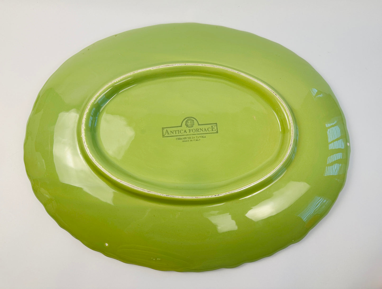 Green Embossed Floral Edge Platter (Imperfections)