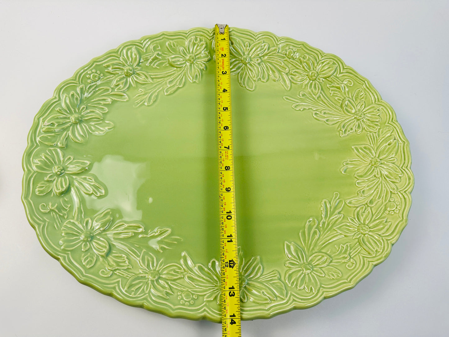 Green Embossed Floral Edge Platter (Imperfections)