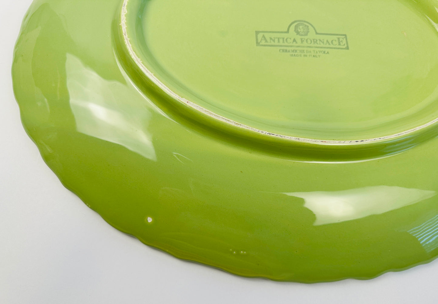 Green Embossed Floral Edge Platter (Imperfections)