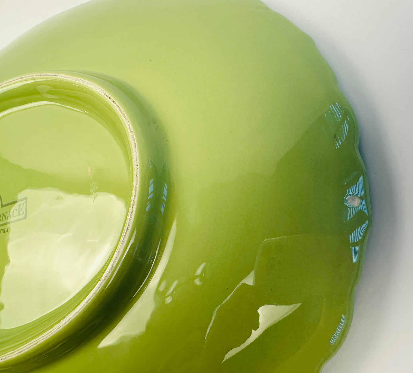 Green Embossed Floral Edge Platter (Imperfections)