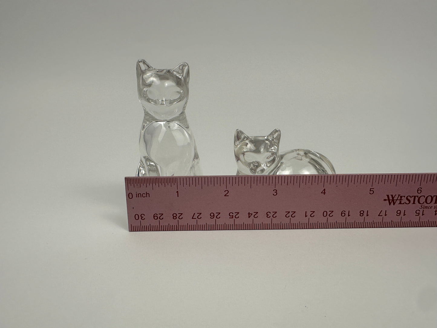 Clear Glass Cats Salt & Pepper Shakers