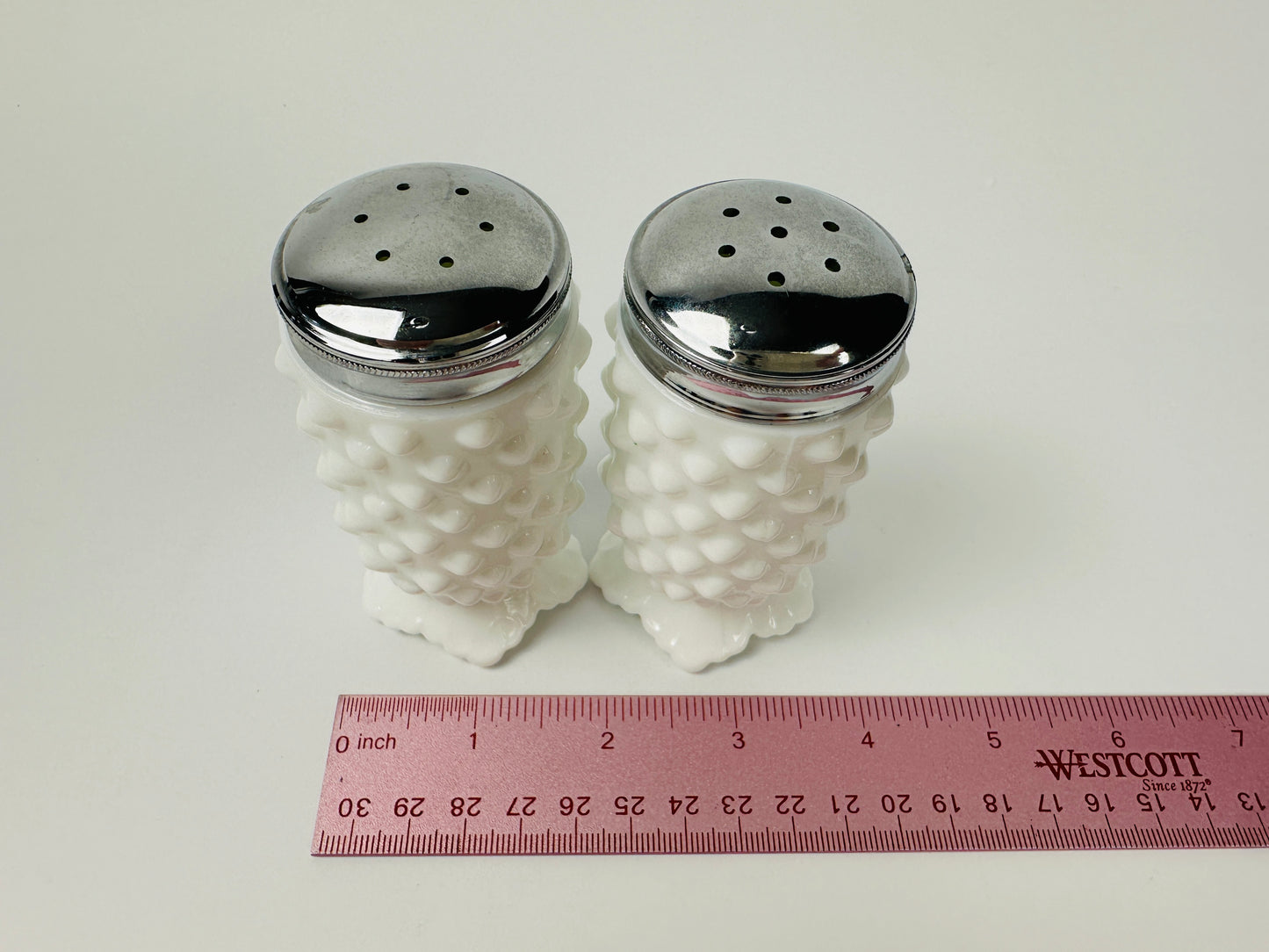Fenton White Hobnail Salt & Pepper Shakers