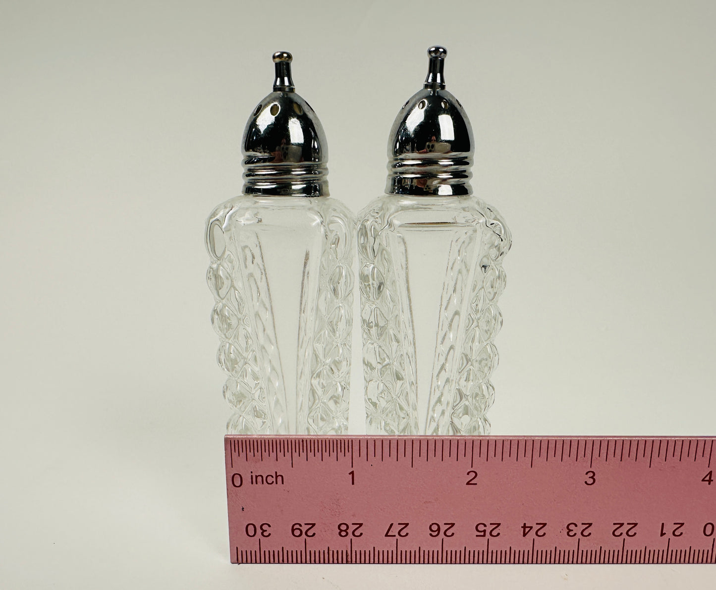 Silver Cap Crystal Salt & Pepper Shakers
