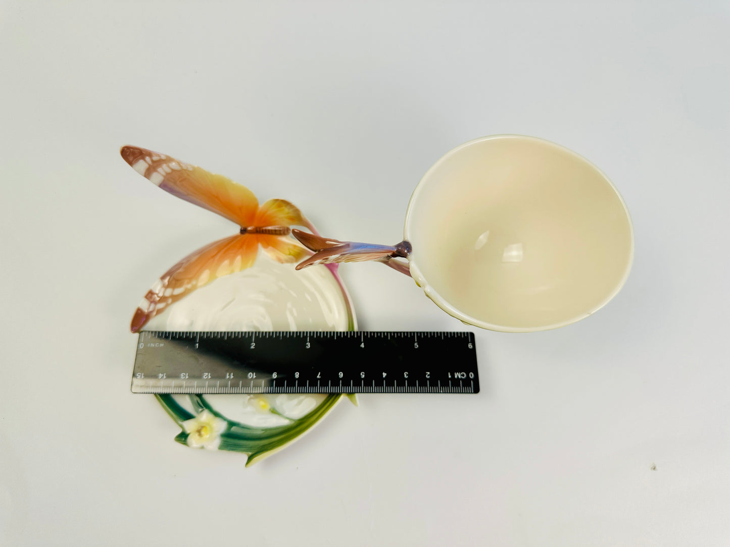 Franz Sculpted Butterfly Cup & Saucer