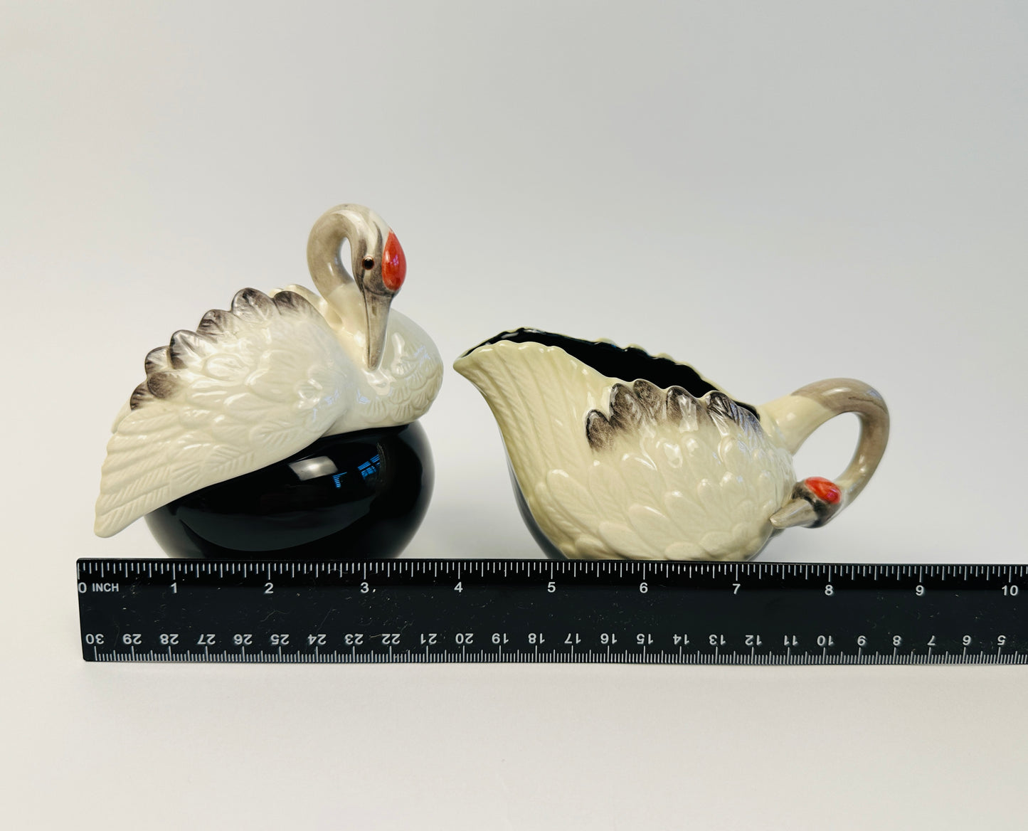 Swan Sugar Bowl & Creamer Set