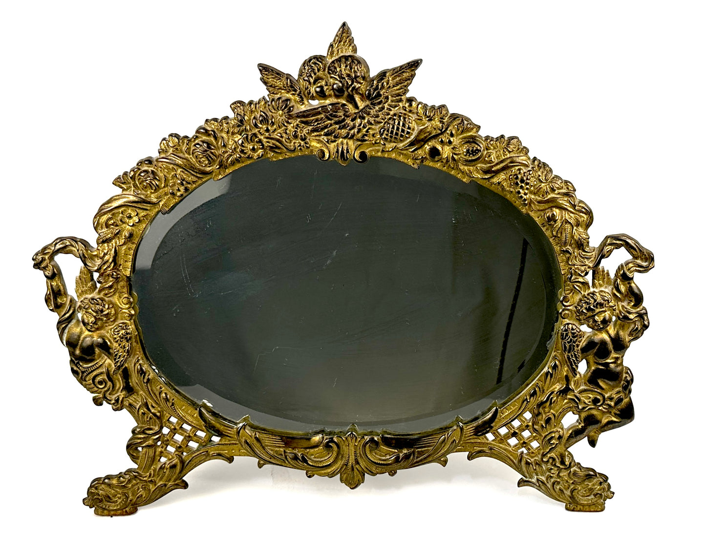 Vintage Ornate Oval Mirror