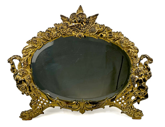 Vintage Ornate Oval Mirror