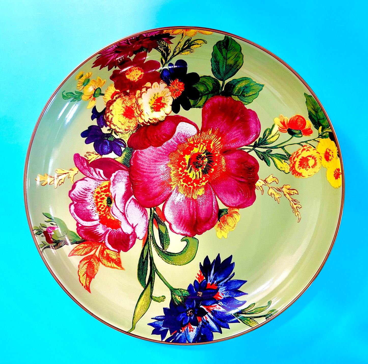 McKenzie Childs Flower Market Abundant Enamel Bowl (Green)