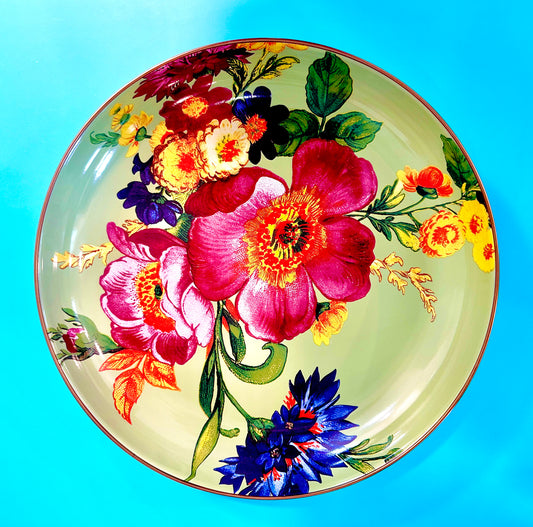 McKenzie Childs Flower Market Abundant Enamel Bowl (Green)