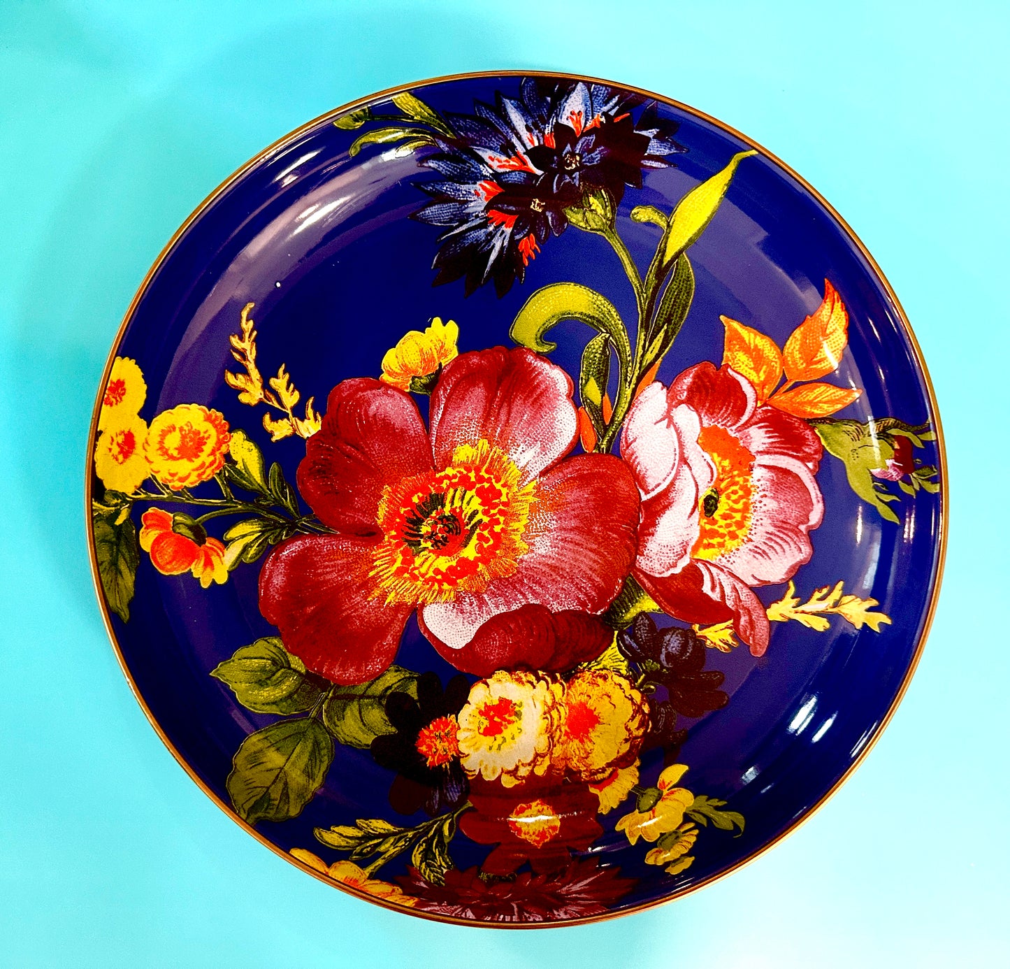 McKenzie Childs Flower Market Abundant Enamel Bowl