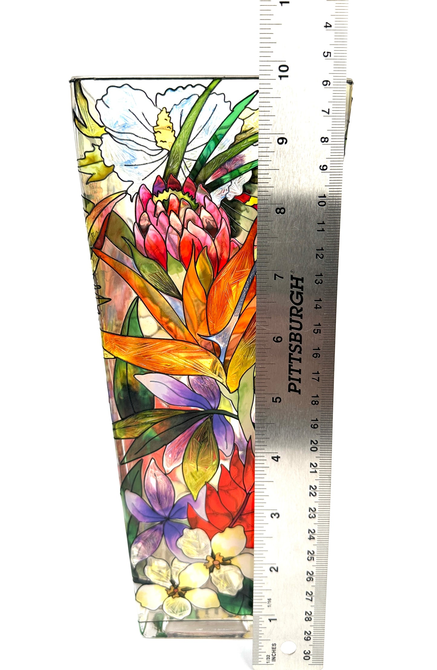 Hand Painted Exotic Flower Motif Vase