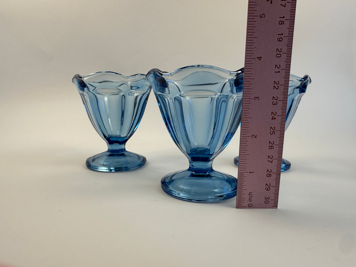 Blue Low Parfait Glasses Set of Eight