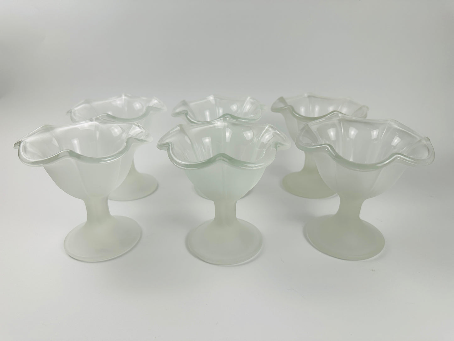Frosted Glass Dessert Cups Set of Six