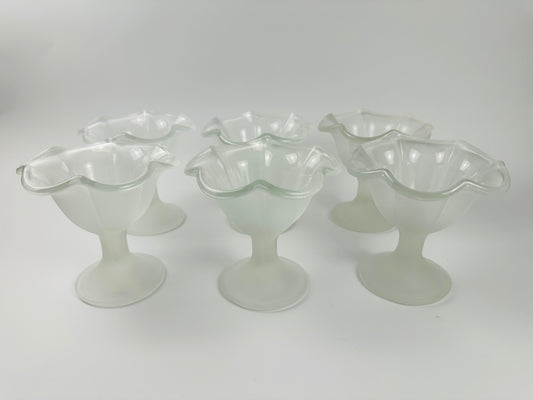 Frosted Glass Dessert Cups Set of Six