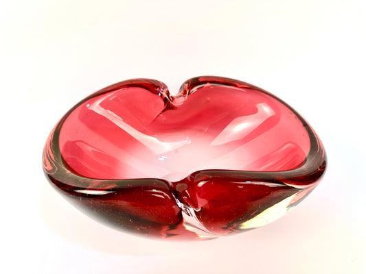 Cranberry Deep Pink Hombre Glass Bowl