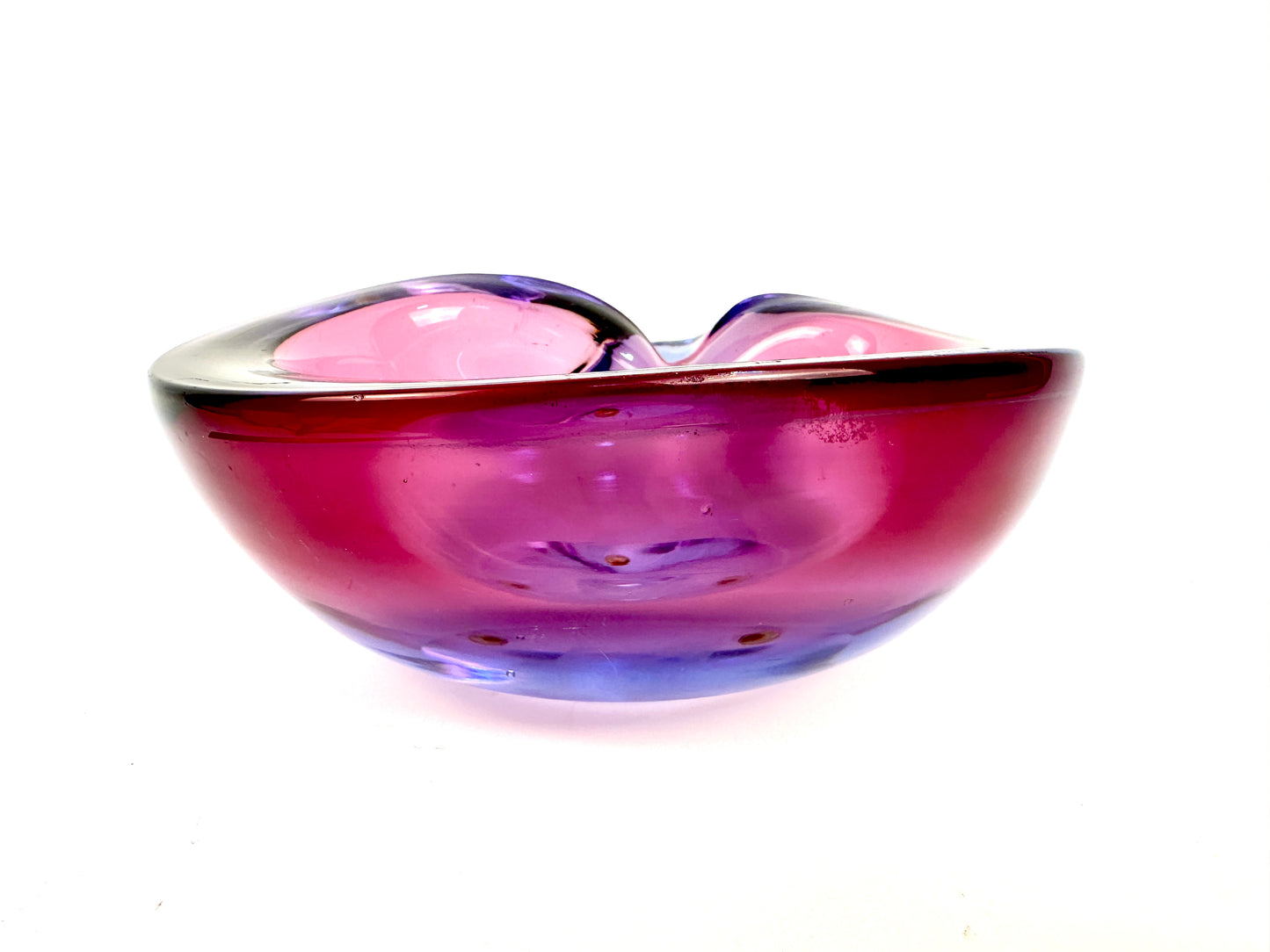 Blue/Pink/Purple Glass Decorative Bowl