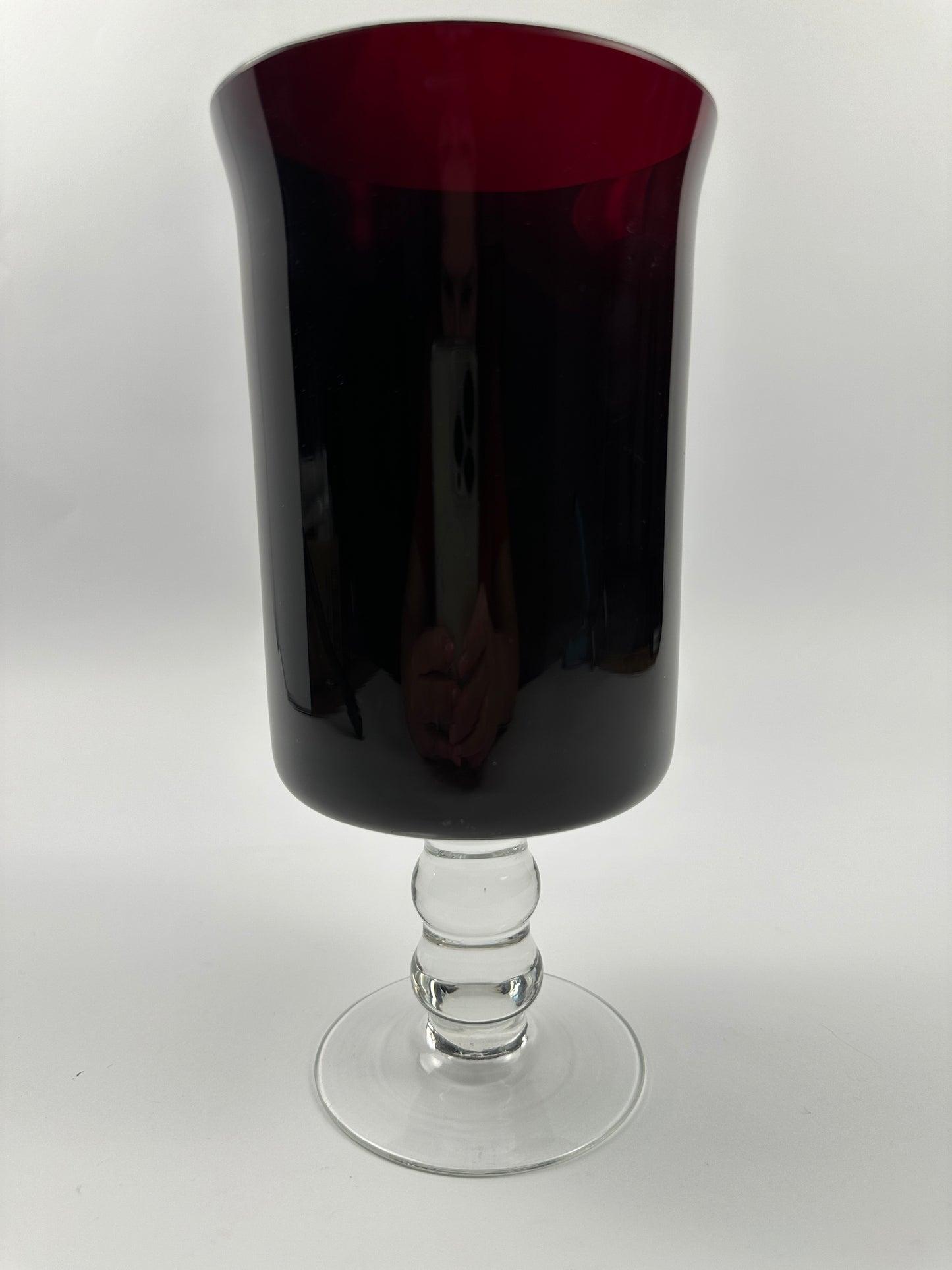 Hurricane Dark Red Clear Vase