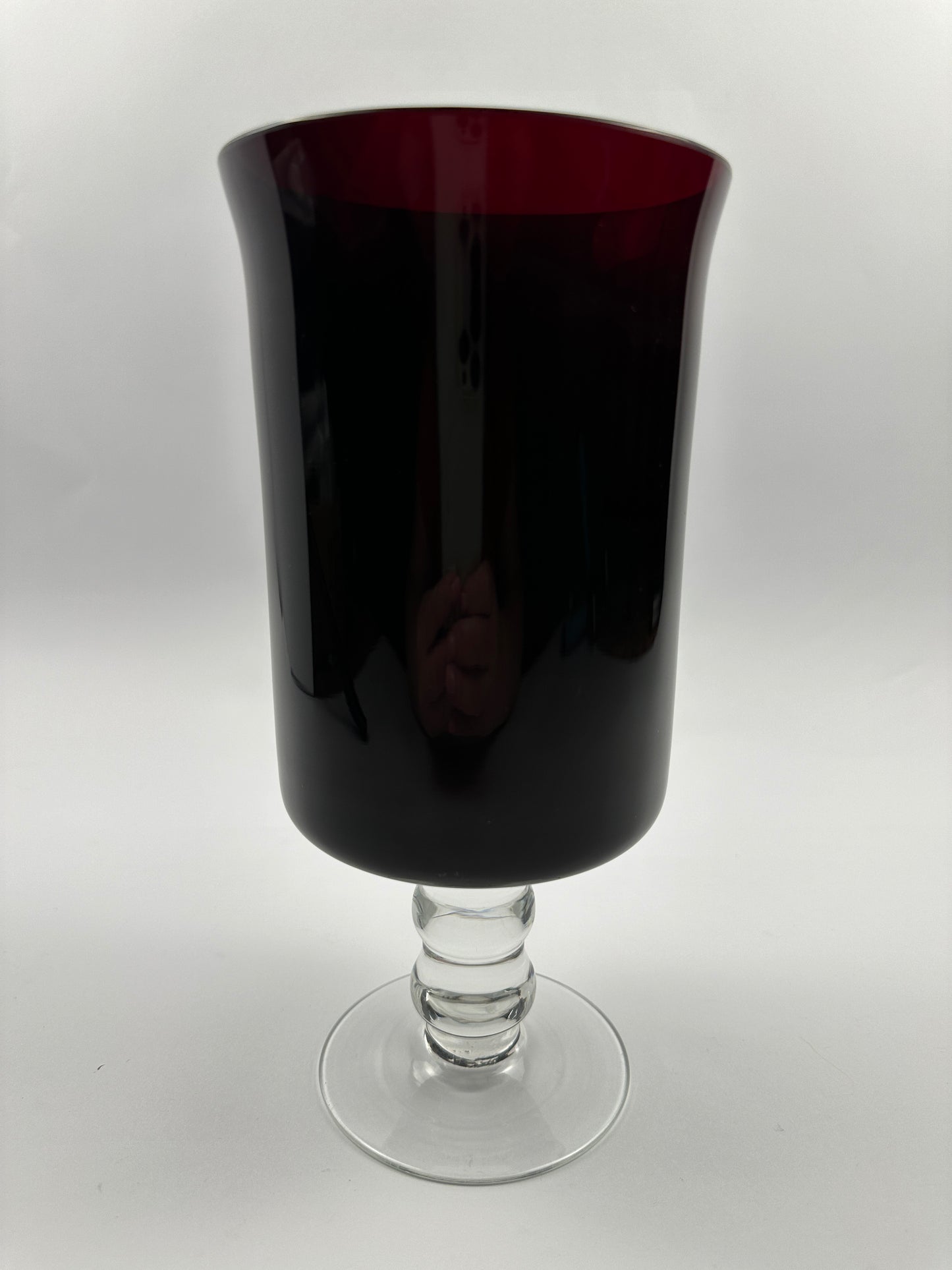 Hurricane Dark Red Clear Vase