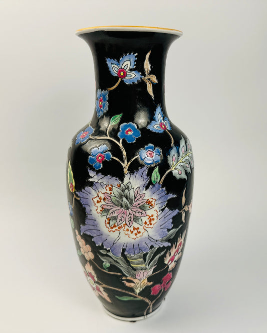 Black Floral Macau Vase