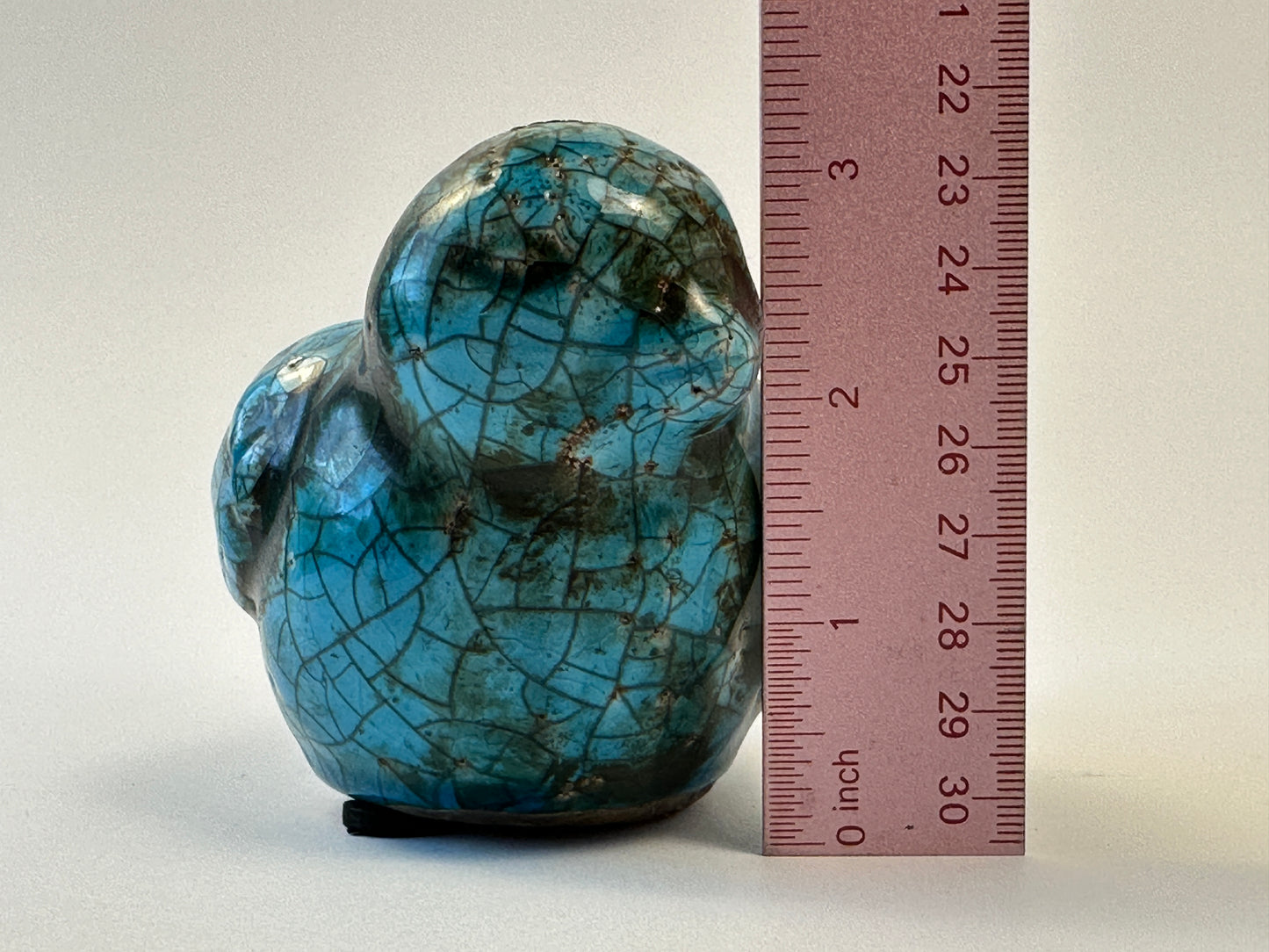 Blue Crackle Finish Bird Figurine